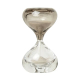 Venini Clessidra Sommersa in vetro incalmo grigio fumé e trasparente con sabbia beige, design italiano 420.15 SN