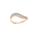Comete Anello Onde in Oro Rosa con Diamanti