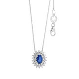 Comete Collana con Zaffiro Ovale e Diamanti