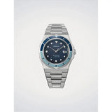 D1 Milano Orologio da Polso Automatico Dual Navy quadrante blu testurizzato bracciale acciaio lunetta ceramica bicolore ATBJ21