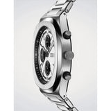 D1 Milano Chronograph Black Pulse vista laterale dettaglio corona e pulsanti cronografo cassa acciaio spazzolato CHBJ28