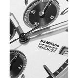 D1 Milano Chronograph Black Pulse macro quadrante sabbiato con contatori neri e lancette Dauphine in ottone CHBJ28