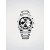 D1 Milano Orologio da Polso Chronograph Black Pulse quadrante argentato con contatori neri, bracciale acciaio integrato CHBJ28