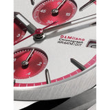 D1 Milano Chronograph Red Pulse macro quadrante con contatori rossi, indici a bastoni e lancette Dauphine CHBJ27