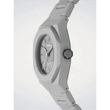 D1 Milano Polycarbon Ash Pulse dettaglio corona esagonale e cassa ottagonale policarbonato grigio NCBJ09