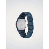 D1 Milano POLYCARBON Blue Legacy vista fondello in acciaio con incisioni, bracciale blu in policarbonato PCBJ41