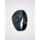 D1 Milano Polycarbon Diver Wave Drift vista laterale con chiusura butterfly nascosta in acciaio PDBJ02