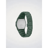 D1 Milano Polycarbon Green Legacy vista fondello in acciaio con incisioni e bracciale integrato verde PCBJ42