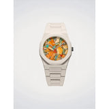 D1 Milano Orologio da Polso Polycarbon Mosaic Essence quadrante multicolor effetto mosaico, bracciale policarbonato bianco PCBU24