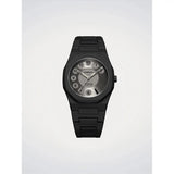 D1 Milano Orologio da Polso Polycarbon Ring Ring quadrante grigio ottone con cassa policarbonato nero integrata PCBU25