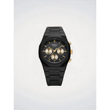 D1 Milano Polychrono Gilded Solar orologio cronografo nero con quadrante nero e subquadranti oro, cassa ottagonale PHBJ16