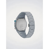 D1 Milano Polychrono Ice Phantom fondello in acciaio con incisioni Italian Design e movimento Japan, bracciale grigio PHBJ21