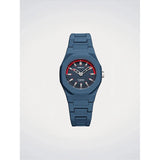 D1 Milano Orologio da Polso Polychrono Neo Wave blu in policarbonato con quadrante blu e accenti rossi NCBJ10
