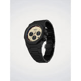 D1 Milano Polychrono Void Phantom vista tre quarti bracciale integrato policarbonato nero quadrante taupe PHBJ18