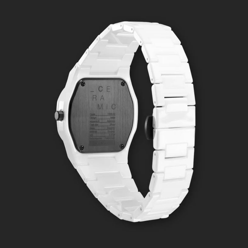 Ceramica Smartwatch Vetro Zaffiro Orologio D1 Milano Pure White