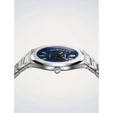 D1 Milano Ultra Thin 1970 Carbon Reef dettaglio corona e profilo cassa sottile quadrante blu carbonio UHBJ04