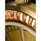 D1 Milano Ultra Thin Clear Fusion dettaglio macro lunetta con pietre baguette ambrate e quadrante dorato sunray UCBL01