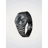 D1 Milano Ultra Thin Dark Illusion orologio completo vista angolata bracciale acciaio gun metal spessore 7.30mm UHBJ08