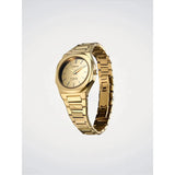 D1 Milano Ultra Thin Gold Gleam vista prospettica orologio completo bracciale integrato acciaio dorato lucido UTBL40