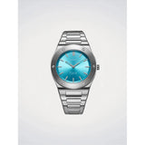 D1 Milano Ultra Thin Ice Sealed orologio quadrante azzurro sunburst con bracciale acciaio inossidabile UCBU03