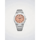 D1 Milano Ultra Thin Neutral Heritage orologio quadrante rosa sabbiato cassa acciaio bracciale integrato UHBJ10