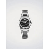 D1 Milano Orologio da Polso Ultra Thin Onyx Inlay quadrante nero con bracciale acciaio inossidabile e lunetta geometrica UCBL03