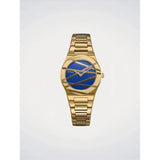 D1 Milano Ultra Thin Royal Inlay orologio donna quadrante blu con linee geometriche dorate e bracciale acciaio dorato UCBL02