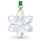 Swarovski Annual Edition Decor fiocco di neve in cristallo bianco con 176 faccette e nastro verde gros-grain 5731715