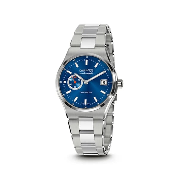 Eberhard & Co Orologio Contodat Automatic quadrante blu con bracciale in acciaio integrato 41156.01 CA2C