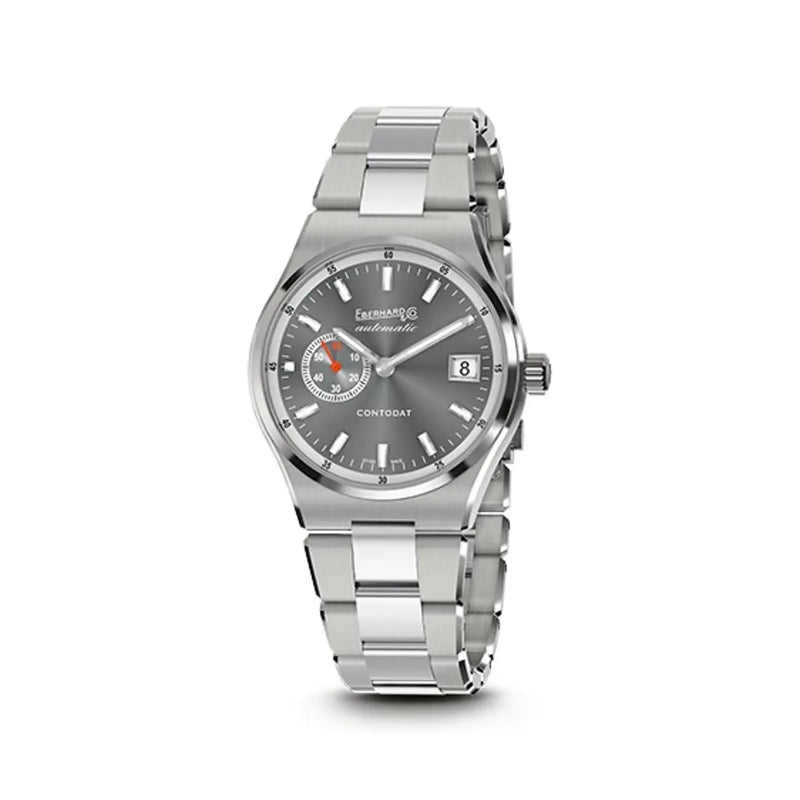 Eberhard & Co Orologio Contodat Automatic in acciaio con quadrante grigio soleil e bracciale integrato 41156.04 CA2C