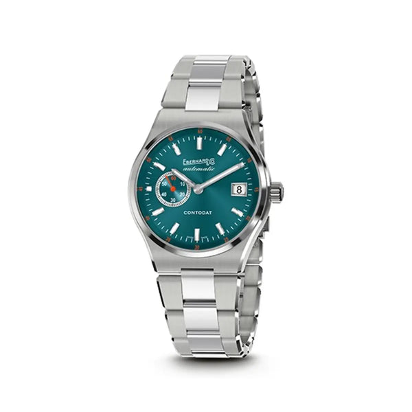 Eberhard & Co Orologio Contodat Automatic quadrante verde con bracciale in acciaio integrato 41156.02 CA2C