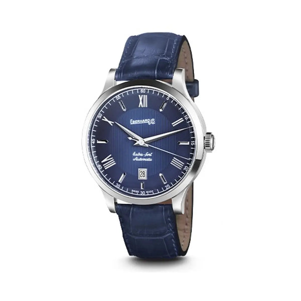 Eberhard & Co Orologio Extra-Fort Automatic quadrante blu con cinturino in alligatore blu, cassa acciaio 40mm 41029.9 CP