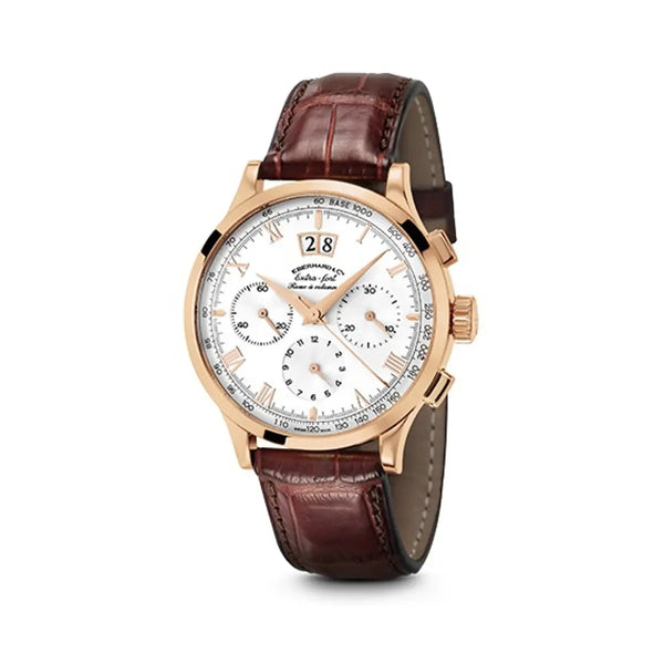 Eberhard & Co orologio Extra-Fort Roue À Colonnes Grande Date cronografo oro rosa 18kt quadrante argento 30162.1 OR F19.2