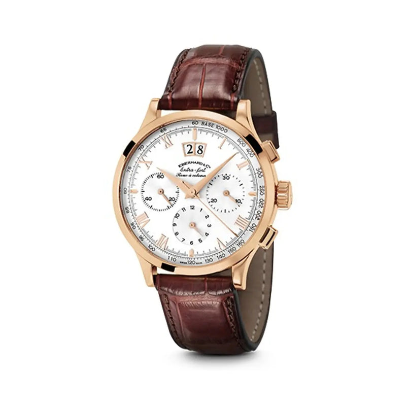 Eberhard & Co orologio Extra-Fort Roue À Colonnes Grande Date cronografo oro rosa 18kt quadrante argento 30162.1 OR F19.2
