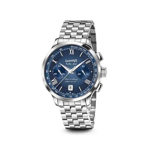 Eberhard & Co Orologio Extra-Fort Roue À Colonnes Retour En Vol cronografo automatico quadrante blu bracciale acciaio 31957.03 CA99