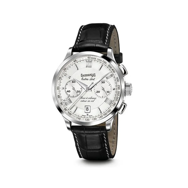 Eberhard & Co Extra-Fort Roue À Colonnes Retour En Vol cronografo automatico quadrante argenté cinturino alligatore nero 31957.01 CP