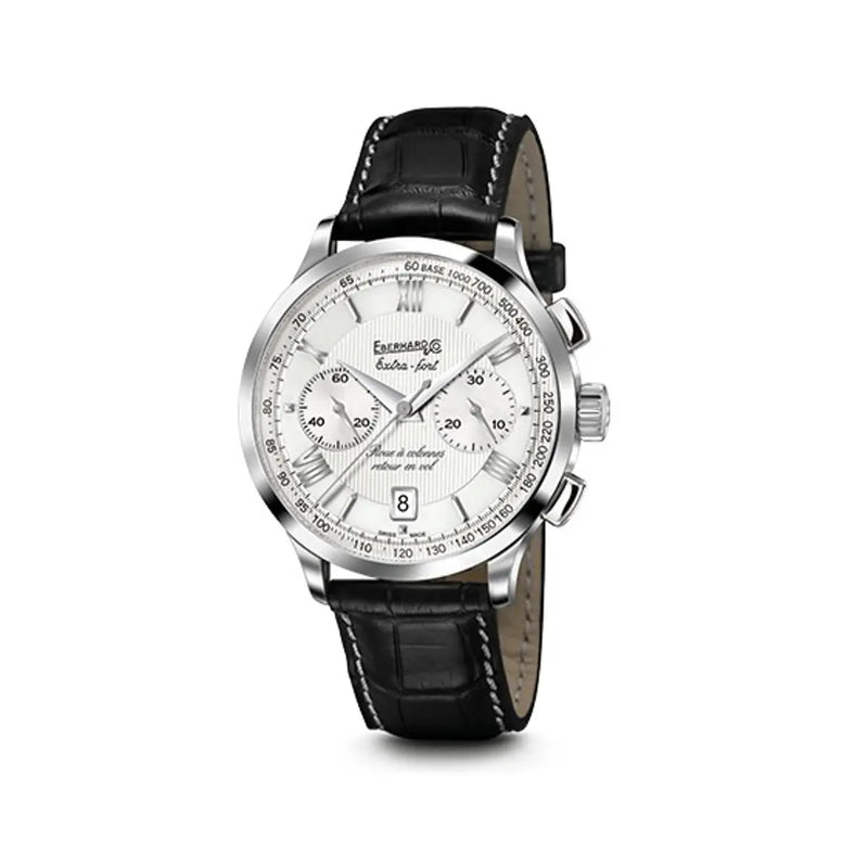 Eberhard & Co Extra-Fort Roue À Colonnes Retour En Vol cronografo automatico quadrante argenté cinturino alligatore nero 31957.01 CP