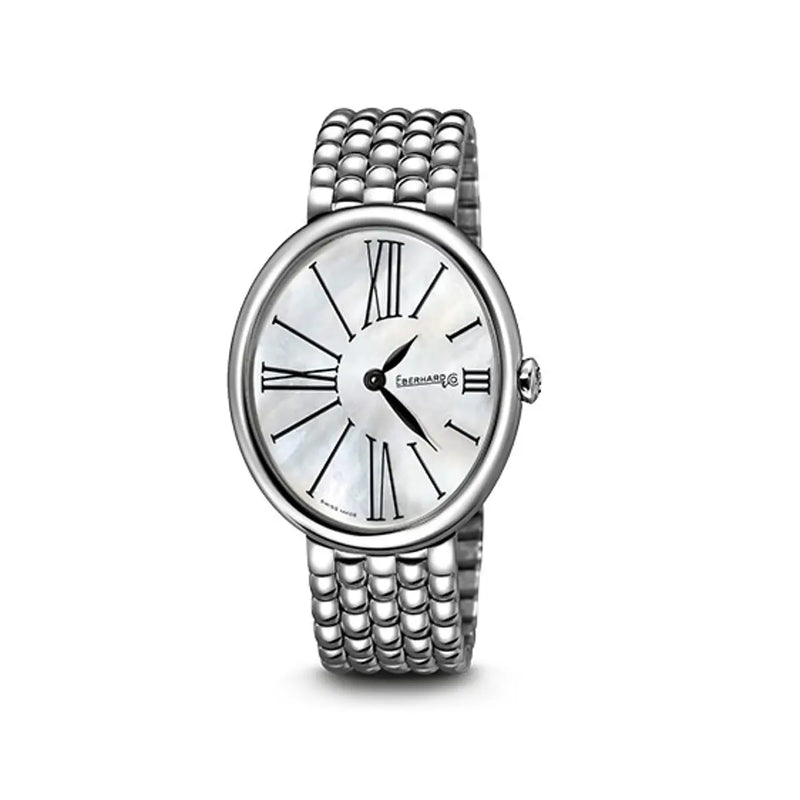 Eberhard & Co Orologio Gilda donna in acciaio con quadrante madreperla bianco e bracciale Chéri 61008.01 CA