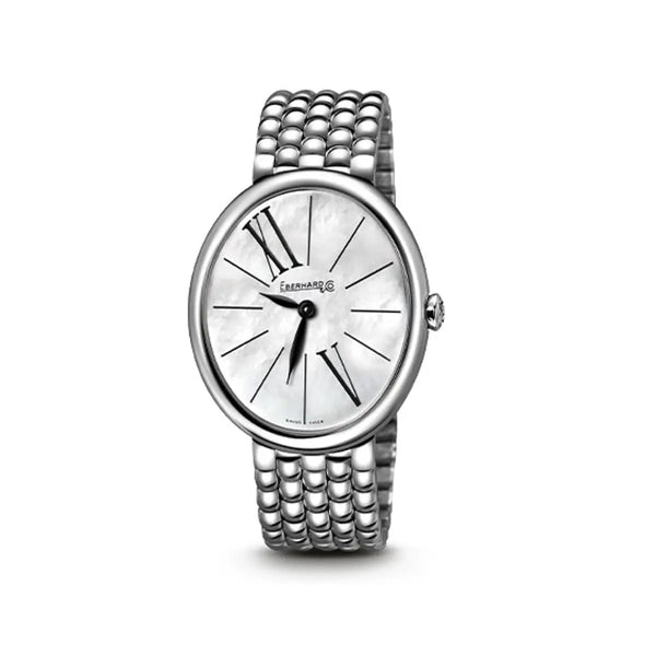 Eberhard & Co Orologio Gilda donna in acciaio con quadrante madreperla bianco e bracciale Chéri 61008.03 CA