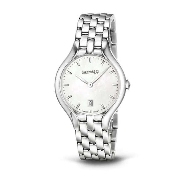 Eberhard & Co Orologio da polso donna Rêve in acciaio con quadrante madreperla bianco e bracciale a maglie 61009.01 CA