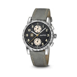 Eberhard & Co Tazio Nuvolari Gold Car Collection cronografo quadrante nero Clous de Paris cinturino grigio suede 31176.02 CPT