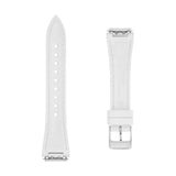 Frederique Constant Cinturino gomma bianca vista posteriore con dettaglio fibbia acciaio e incisioni FCR-NHWHITE19.5X14-SS