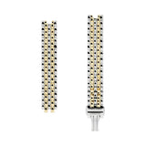 Frederique Constant Cinturino bicolore acciaio e oro giallo dettaglio maglie e fibbia pieghevole con logo inciso FCB-3V-BGP