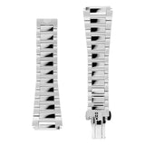 Frederique Constant Cinturino acciaio lucido vista frontale con maglie rettangolari e fibbia deployante FCB-4NH3L-6