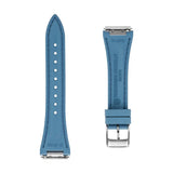 Frederique Constant Cinturino blu vista posteriore con logo impresso e misure 21.5/70 e 21.5/100 FCR-NHLN21.5X14-SS