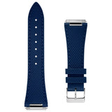 Frederique Constant Cinturino in gomma blu con trama geometrica e fibbia ad ardiglione in acciaio FCR-NHN25.5X18-SS
