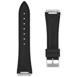 Frederique Constant Cinturino nero vista posteriore liscia con logo impresso e misura 24/75 FCR-NHB24X18-SS
