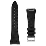 Frederique Constant Cinturino gomma nera Accessori dettaglio trama frontale e cuciture laterali con fibbia acciaio FCR-NHB25.5X18-SS