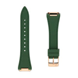 Frederique Constant Cinturino in gomma verde con fibbia ad ardiglione oro rosa, trama geometrica FCR-NHDGR21.5X14-RGP