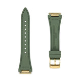 Frederique Constant Cinturino verde retro dettaglio marchio inciso e fibbia ad ardiglione oro FCR-NHKAKI21.5X14-YGP